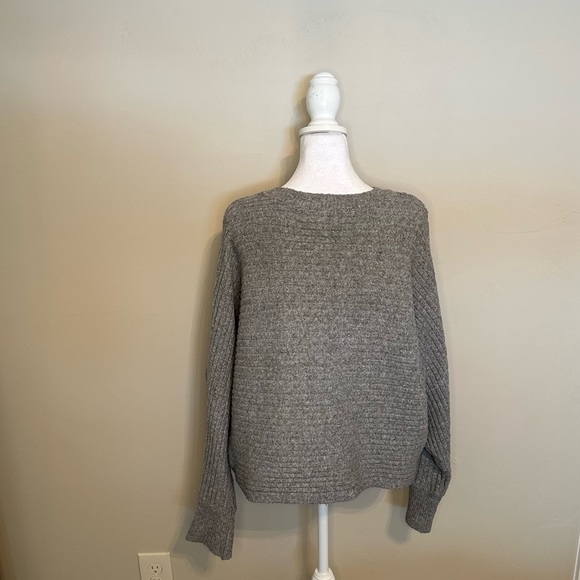Pink Rose Gray Ribbed Sweater - Picture 3 of 3
